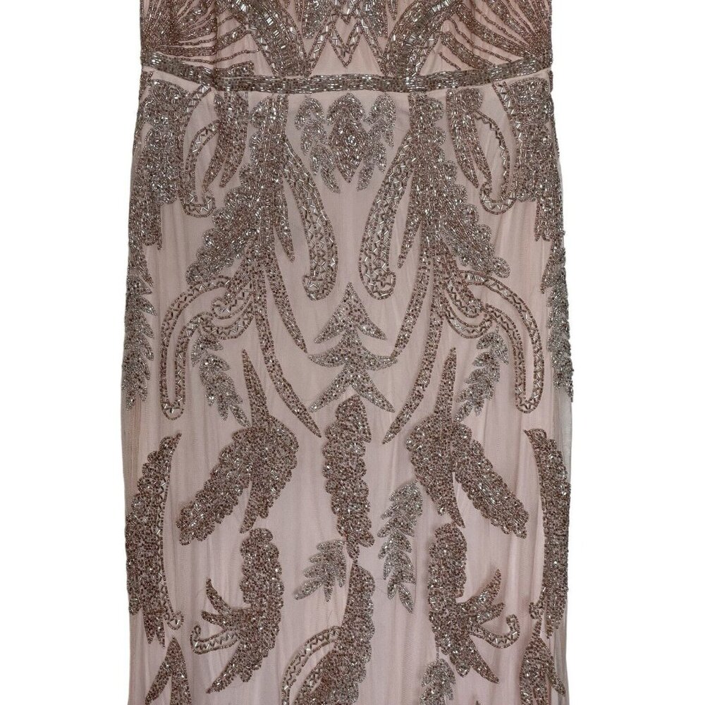 Mac Duggal Gown Dress Size 10 V Neck Sequined Beaded Embellished 6015 $598 - Picture 4 of 16